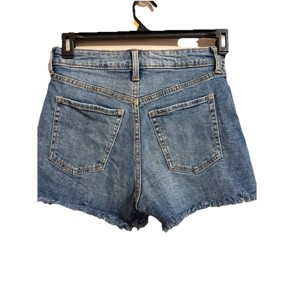 Old Navy High-Rise‎ A-Line Cut Off Denim Shorts Blue Frayed Hem Size 4